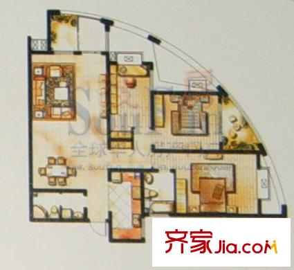 萊茵小鎮(zhèn) 3室 戶型圖