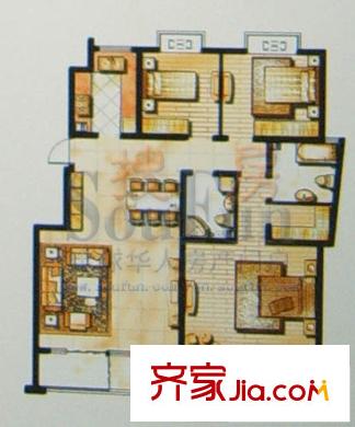 萊茵小鎮(zhèn) 3室 戶型圖