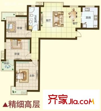海信慧園 3室 戶型圖