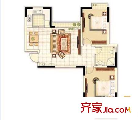 海信慧園 2室 戶型圖