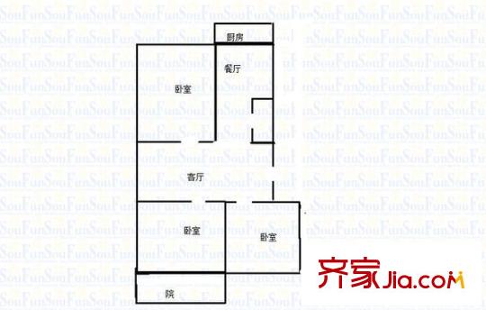 百花小區(qū) 3室 戶型圖