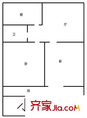 百花小區(qū) 2室 戶型圖