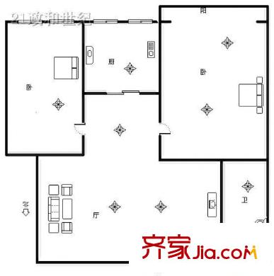 正大城市花園 2室 戶型圖