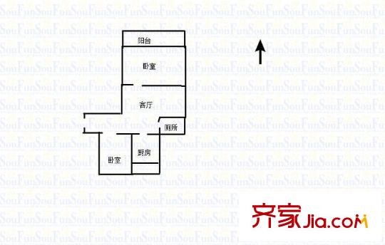 玉函小區(qū) 2室 戶型圖