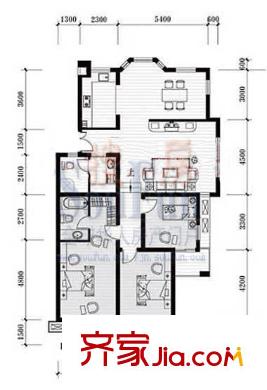 富翔天地戶型圖3室 戶型圖 3室2廳2衛(wèi)