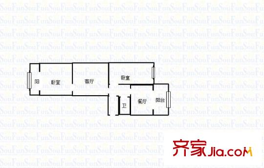 長盛小區(qū) 2室 戶型圖