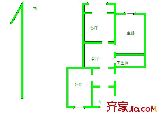 工人新村 2室 戶型圖