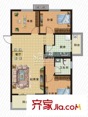 茗筑美嘉 3室 戶型