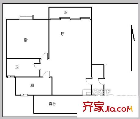 茗筑美嘉 1室 戶型圖