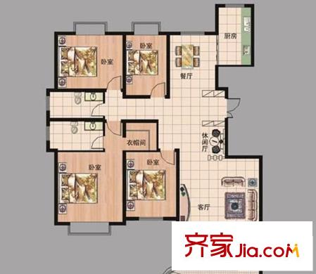 銀座花園 4室  戶型圖