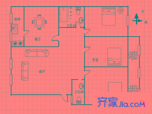 萬盛園 3室 戶型圖