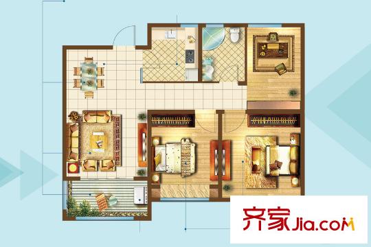 海信?賢文世家12#c2-2戶型 3室2廳1衛(wèi)1廚