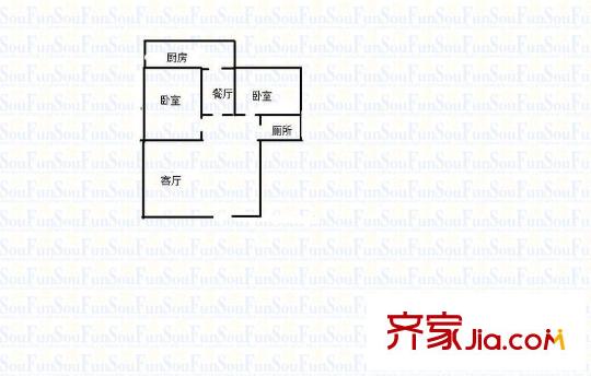 玉函小區(qū) 2室 戶型圖