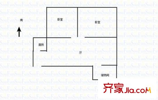 玉函小區(qū) 1室 戶型圖