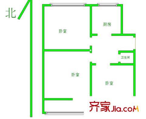 長盛小區(qū) 2室 戶型圖