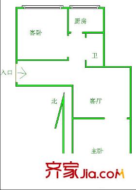 長盛小區(qū) 2室 戶型圖