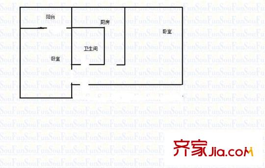 長盛小區(qū) 2室 戶型圖