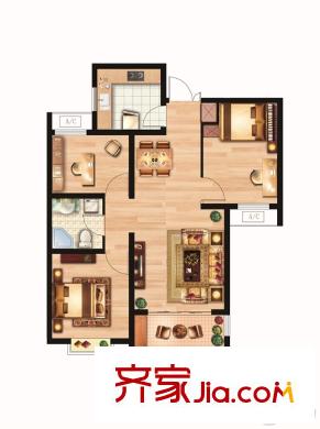 泉世界壹品1號(hào)樓A2戶(hù)型 3室2廳1衛(wèi)1廚