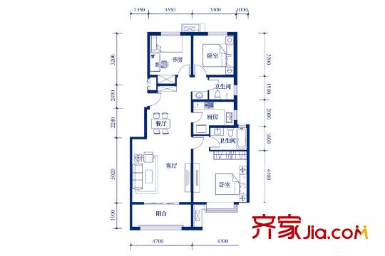 綠地國際城一期5#-8#樓標(biāo)準(zhǔn)層A2戶型 3室2廳2衛(wèi)1廚