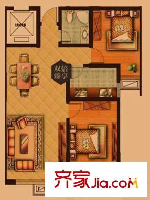 大楊新區(qū)8、9#樓標(biāo)準(zhǔn)層04戶型 雙倍臻享（東戶） 2室2廳1衛(wèi)1廚