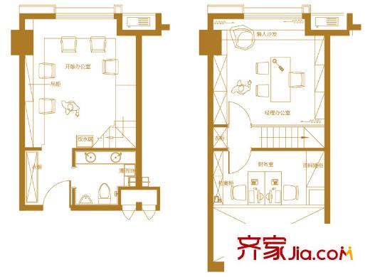 泉景天沅LOFTA戶型 2室1廳1衛(wèi)1廚