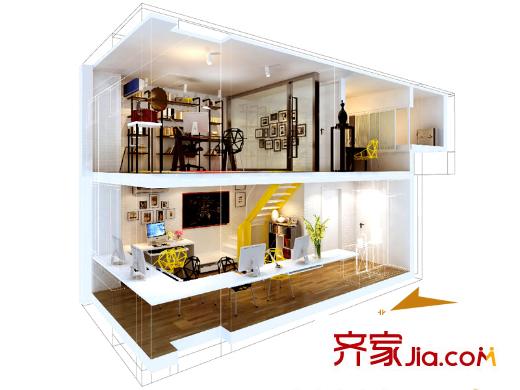 泉景天沅LOFTloft公寓標(biāo)準(zhǔn)層A戶型 2室1廳1衛(wèi)1廚
