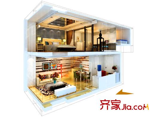泉景天沅LOFTA戶型 2室1廳1衛(wèi)1廚