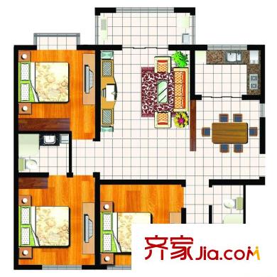 中南名邸4#樓A型西 3室2廳2衛(wèi)1廚