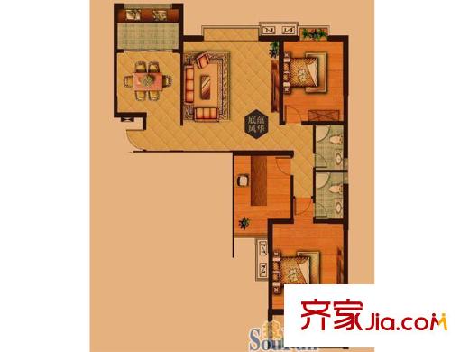 大楊新區(qū)8、9#樓標(biāo)準(zhǔn)層01戶型 底蘊(yùn)風(fēng)華 3室2廳2衛(wèi)1廚