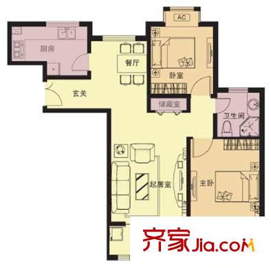 黃金99E1戶型圖 2室2廳1衛(wèi)1廚