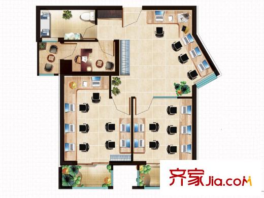 丁豪廣場二期EK座公寓標(biāo)準(zhǔn)層04戶型 2室2廳1衛(wèi)