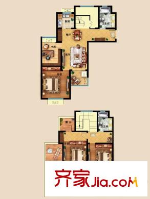 原山官邸18、19、20號(hào)樓標(biāo)準(zhǔn)層H洋房戶型 4室2廳2衛(wèi)1廚