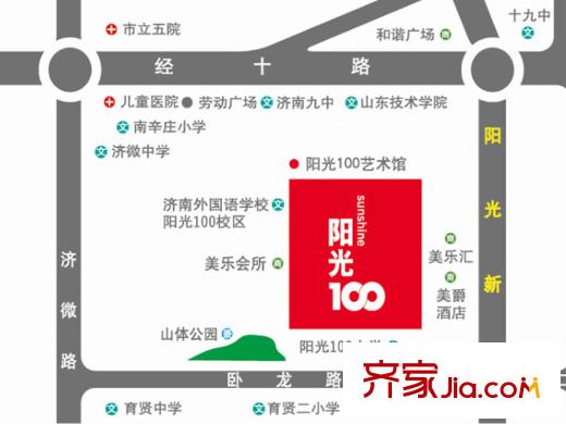 陽光100國際新城區(qū)位圖