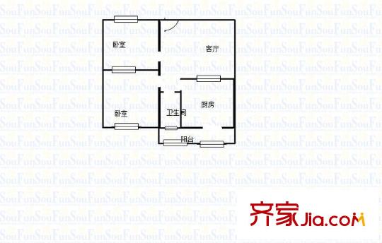 匡山小區(qū) 2室 戶型圖