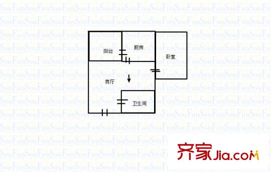 匡山小區(qū) 2室 戶型圖