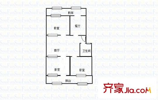 匡山小區(qū) 3室 戶型圖