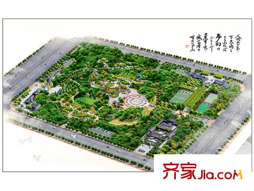 銀豐唐郡?桂花園唐冶體育文化休閑公園鳥瞰圖