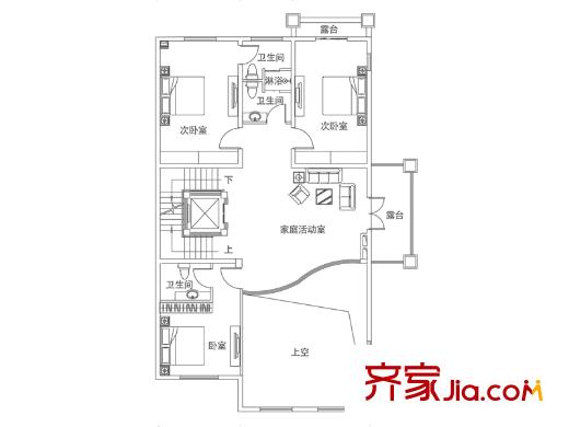銀豐唐郡?桂花園別墅雙拼二層D戶型 9室3廳6衛(wèi)2廚