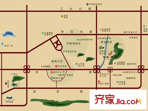 銀豐唐郡?桂花園交通區(qū)位圖