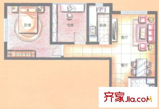 金領(lǐng)時代A1-8戶型 2室2廳1衛(wèi)1廚