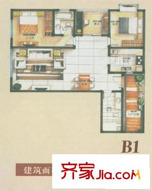 匯都國際B1戶型 3室2廳2衛(wèi)1廚