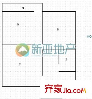 理工大學(xué)新迎校區(qū) 2室 戶型圖