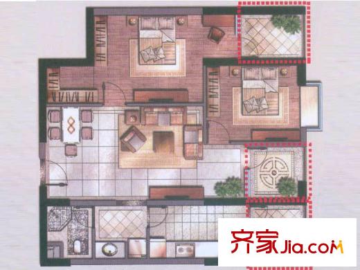 匯都國際A8戶型 2室2廳1衛(wèi)