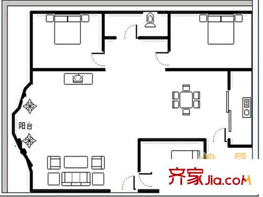 云錫花園戶(hù)型圖戶(hù)型圖 3室 3室2廳1衛(wèi)1廚