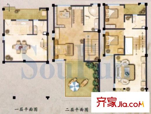 野鴨湖?酩悅臺L3小雙拼別墅 3室2廳3衛(wèi)1廚