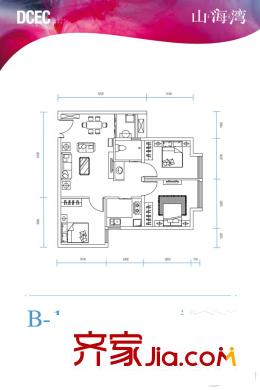 滇池國(guó)際會(huì)展中心?山海灣B-1戶型 3室2廳1衛(wèi)1廚