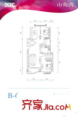 滇池國(guó)際會(huì)展中心?山海灣B-6戶型 3室2廳2衛(wèi)1廚
