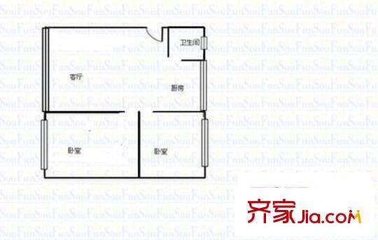 探礦廠生活區(qū)（金地山水旁邊） 2室 戶型圖