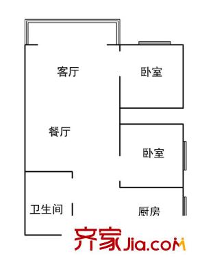 金葉緹香愛尚 2室 戶型圖