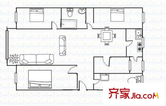 碧雞花園 4室 戶型圖